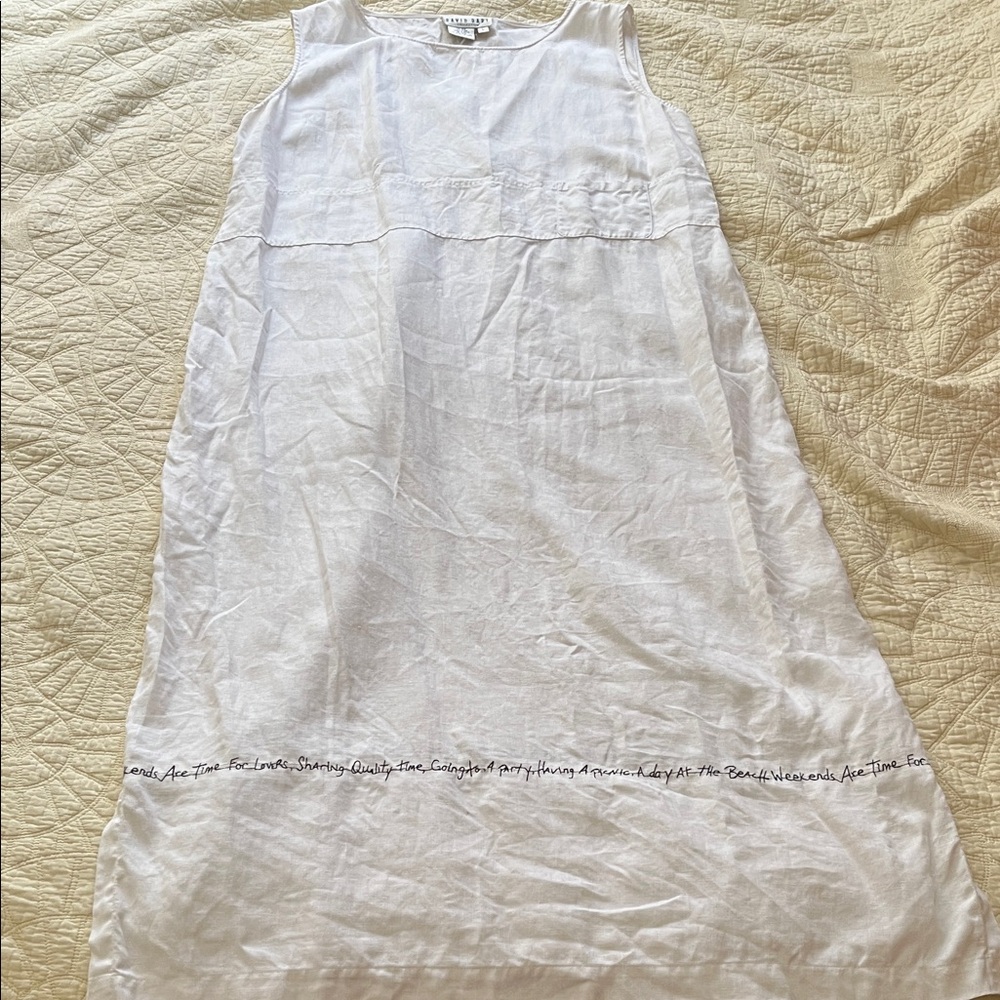 Vintage David Dart White Linen Dress